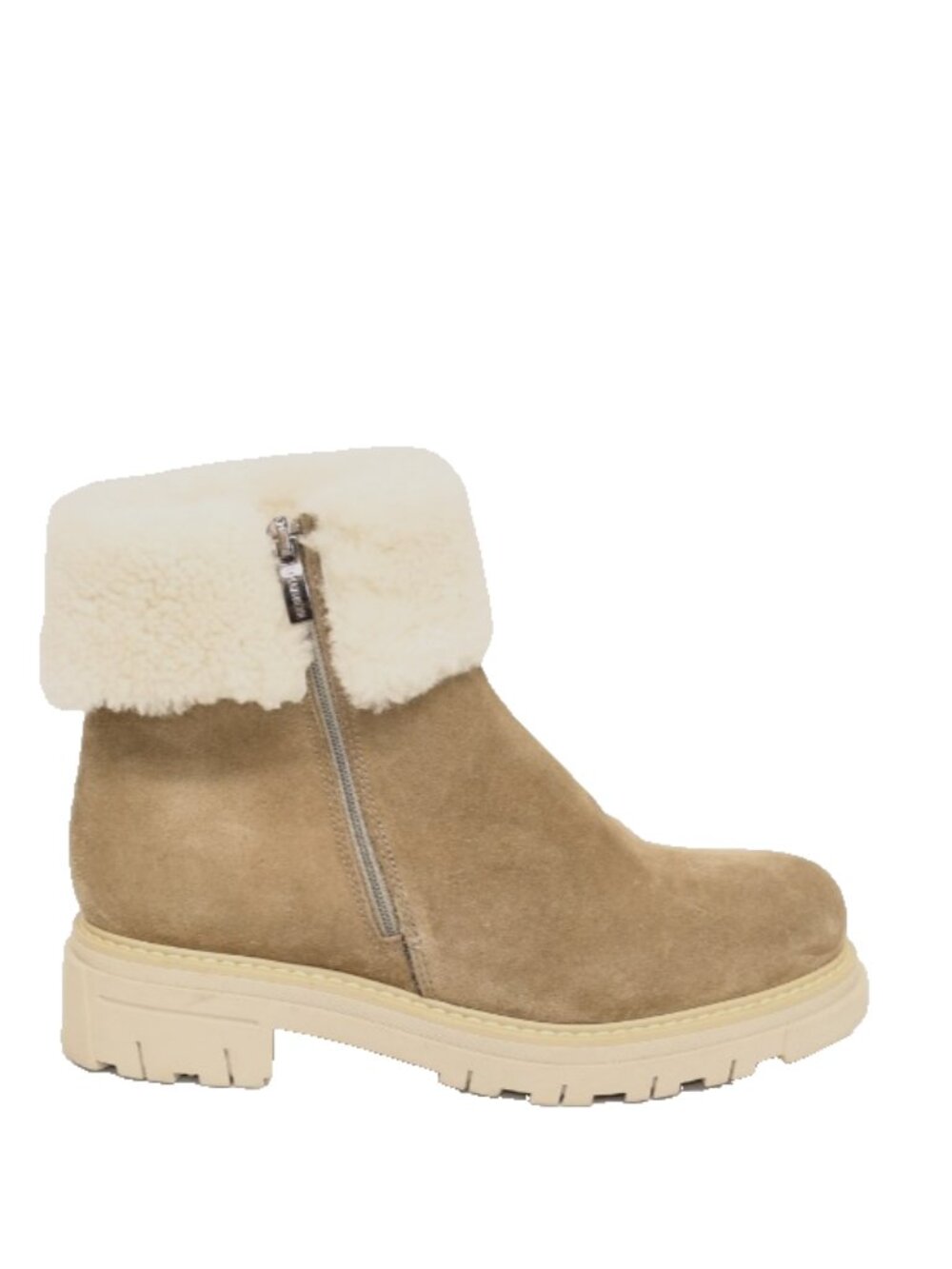 New! La Canadienne Dwayne Shearling-Lined Suede Booties Tan Brown 7 DD551 Italy